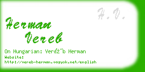 herman vereb business card